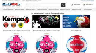 Des ballons de hand de diverses marques sur Ballonhand