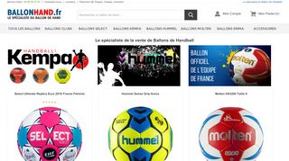 Des ballons de hand de diverses marques sur Ballonhand