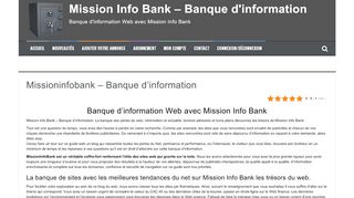 Banque d'information Web avec le blog Mission Info Bank
